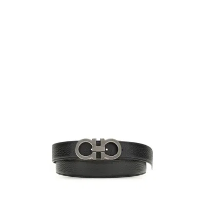 Ferragamo Blue Calf Leather Bos Taurus Regular Men's Belt