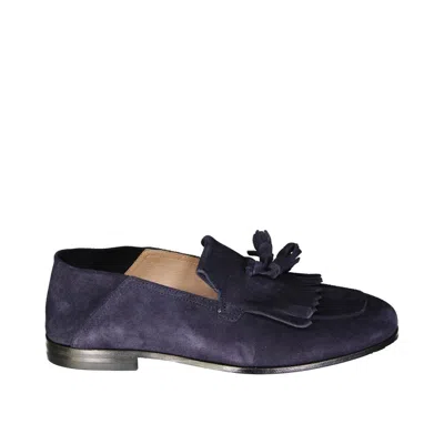 Ferragamo Blue Calfskin Slip-on Loafers