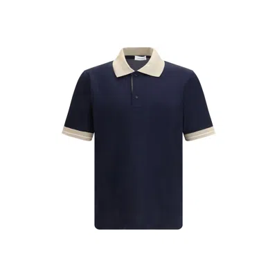 Ferragamo Men Short-sleeve Polo Shirt In Blue