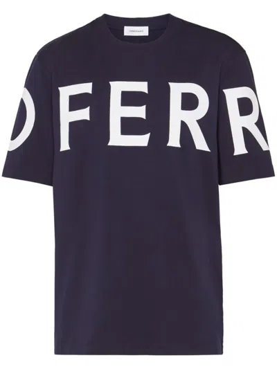 FERRAGAMO BLUE CREWNECK T-SHIRT