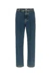 Ferragamo Straight Leg Denim Trousers With Contrast Stitching In Blue