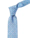 Ferragamo Blue Gancini Critters Silk Tie In Brown