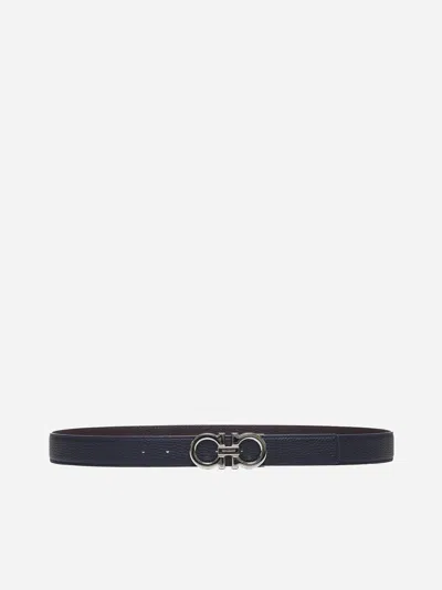 FERRAGAMO BLUE GANCINI REVERSIBLE BELT