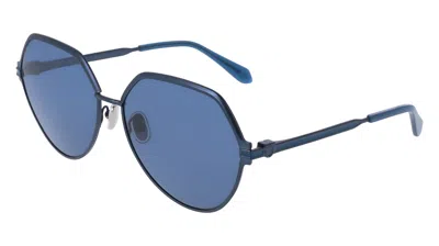 Ferragamo Blue Geometric Ladies Sunglasses Sf325s 414 62