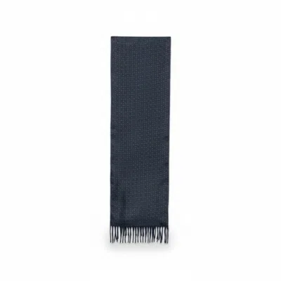 Ferragamo Blue Geometric Pattern Scarf