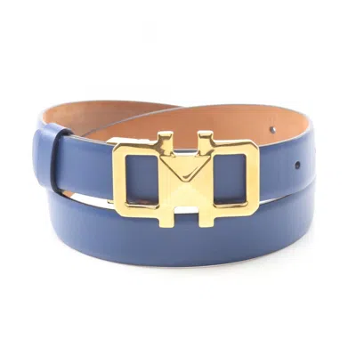 Pre-owned Ferragamo Blue Gold Standard Belt () In Multi