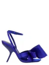 Ferragamo Helena Bow Ankle-strap Sandals In Blue