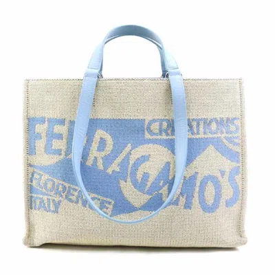 Pre-owned Ferragamo Blue Leather Canvas Shoulder Bag () In Multi