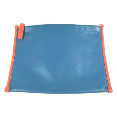 Pre-owned Ferragamo Blue Leather Clutch Bag Pouch () In Multi