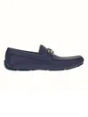Ferragamo Gancini-buckle Loafers In Blue