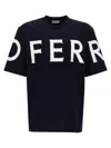 Ferragamo Short Sleeved T-shirt With Graphic Logo In Blue