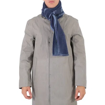 Ferragamo Blue Marine Macro Signature Cashmere And Wool Scarf