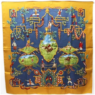 Pre-owned Ferragamo Blue Scarf () In Multi