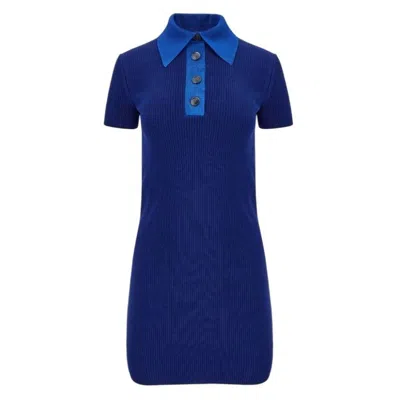Ferragamo Blue Short-sleeved Polo Dress