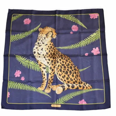 Pre-owned Ferragamo Blue Silk Scarf () In Multi