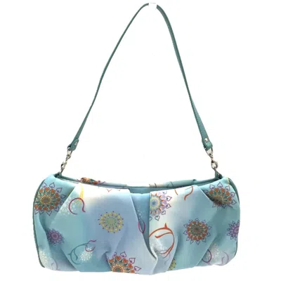 Pre-owned Ferragamo Blue Sky Blue Nylon Leather Pouch () In Multi