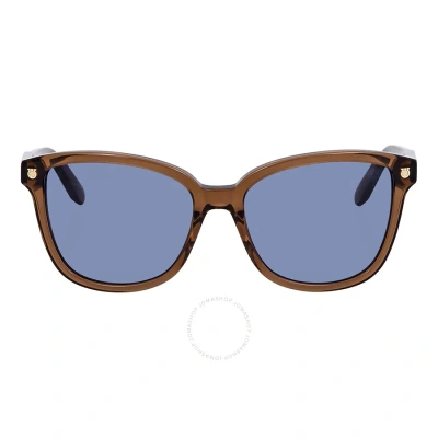 Ferragamo Blue Square Sunglasses Sf815s 210 56 In Blue / Brown