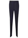 Ferragamo Slim Fit Wool Trousers In Blue