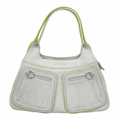 Pre-owned Ferragamo Blue Suede Handbag () In Multi