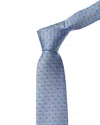 Ferragamo Blue Tiger Silk Tie In Blue
