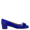 Ferragamo Blue Vara Bow Pump Shoe