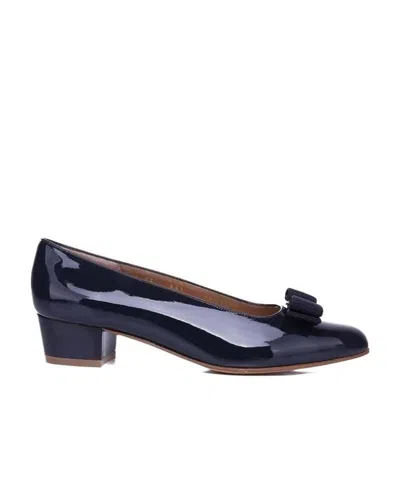 Ferragamo Blue Vara Series High Heels In Black