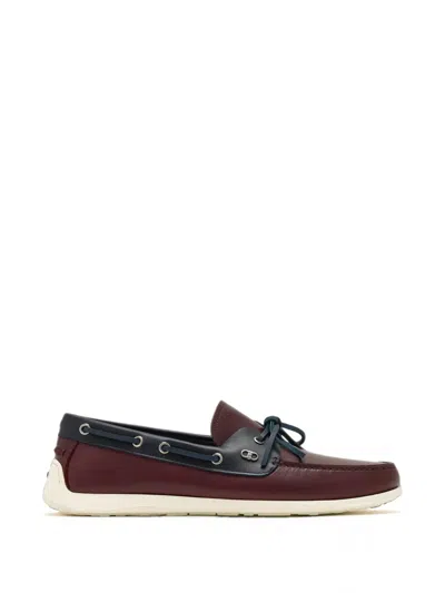 Ferragamo Boat Loafers In Burgundy