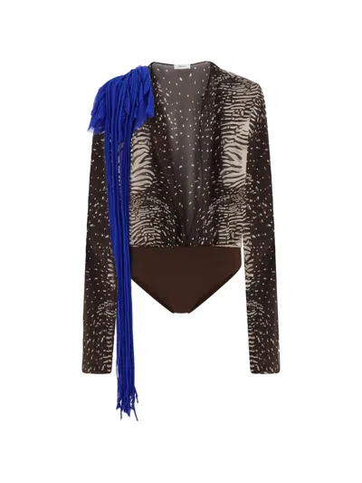 Ferragamo Body With Flower Sash Detail In Brown