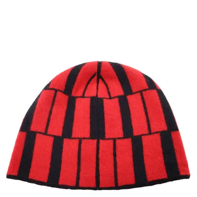 Ferragamo Bold Graphic Wool Beanie In Red