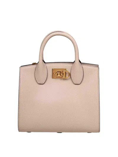 Ferragamo Bag Box Box In Pounded Leather Daino Color