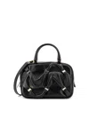Ferragamo Leather Handbag With Draped Details Secured By Mini Vara Bows