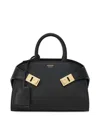 Ferragamo Tote Bags With Top Handles And Gold-tone Hardware In Black