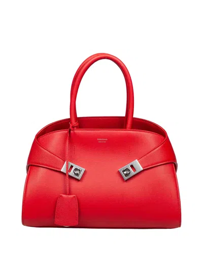 Ferragamo Hand Bag Th Th S Red Leather