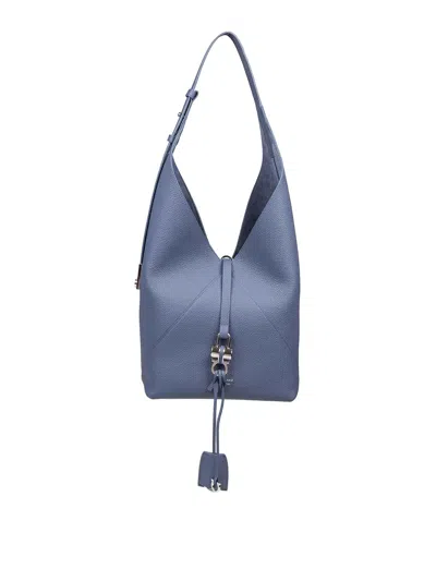 Ferragamo Hobo V-shaped Bag In Blue