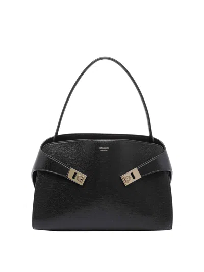 Ferragamo Leather Shoulder Bag Adaptable Strap In Multi