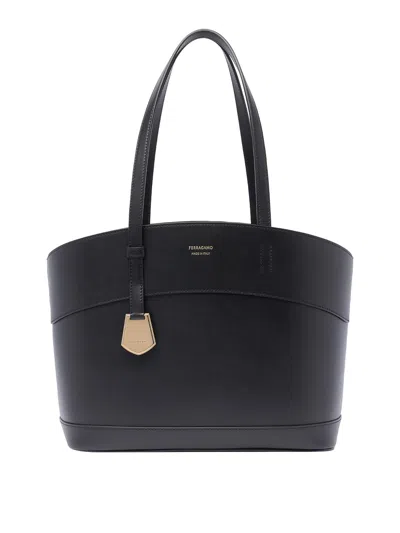 Ferragamo Small Entry Shoulder Bag In Black