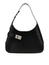 Ferragamo Archive Large Leather Shoulder Bag In Black