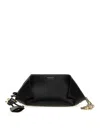 Ferragamo Chain Strap Leather Clutch With Gold-tone Hardware