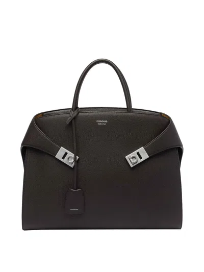 Ferragamo Hug Handbag In Brown
