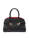 Ferragamo Women Hug Small Leahter Tote Bag In Black