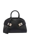 Ferragamo Mini Hug Leather Top-handle Bag In Black