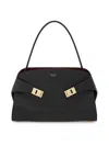 Ferragamo Hug Small Leather Tote In Black