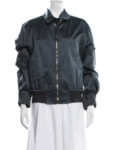 Pre-owned Ferragamo Bomber Jacket In Blue