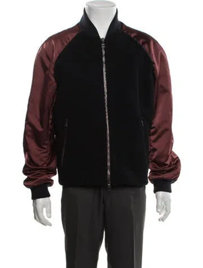 Pre-owned Ferragamo Bomber Jacket W/ Tags In Black/red