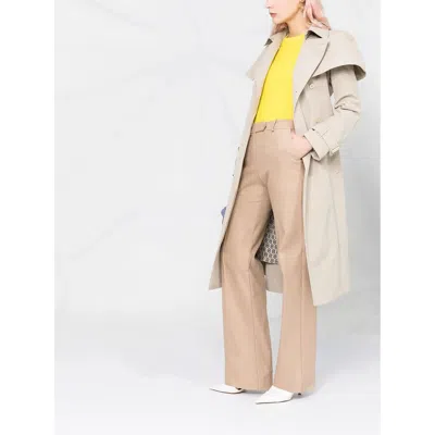 Ferragamo Bone Belted Trench Coat In ["beige"]