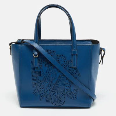 Ferragamo Bonnie Blue Leather Tote