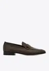 Ferragamo Bonny Gancini Leather Loafers In Brown