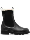 Ferragamo Wool-lined Chelsea Boots In Black