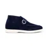 Ferragamo Suede Desert Boots In Blue