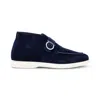 Ferragamo Suede Desert Boots In Blue